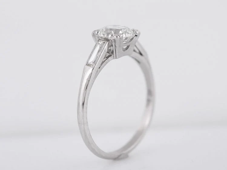 Antique Engagement Ring Art Deco GIA 1.49 Round Brilliant Cut Diamond in Platinum - Image 6