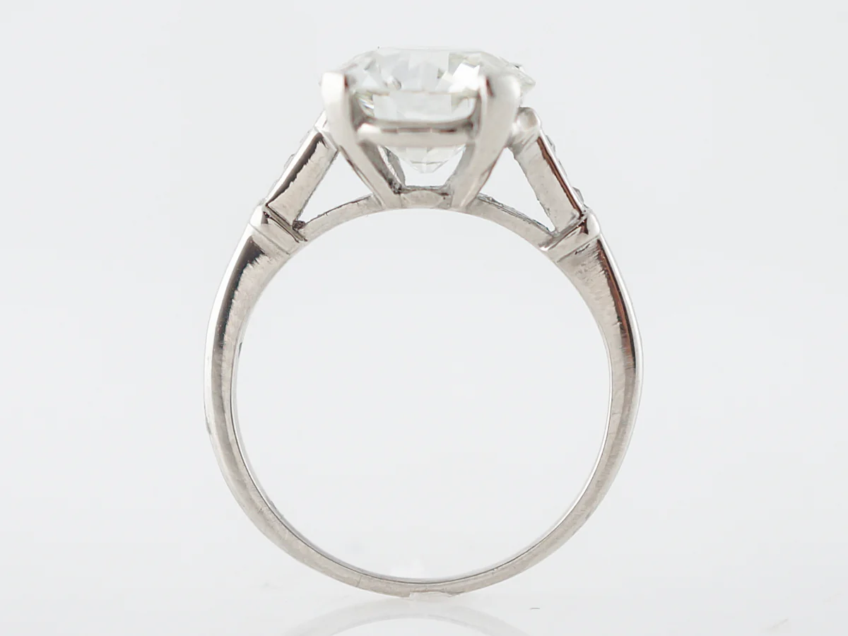Antique Engagement Ring Art Deco GIA 2.65 Old European Cut Diamond in Platinum - Image 8