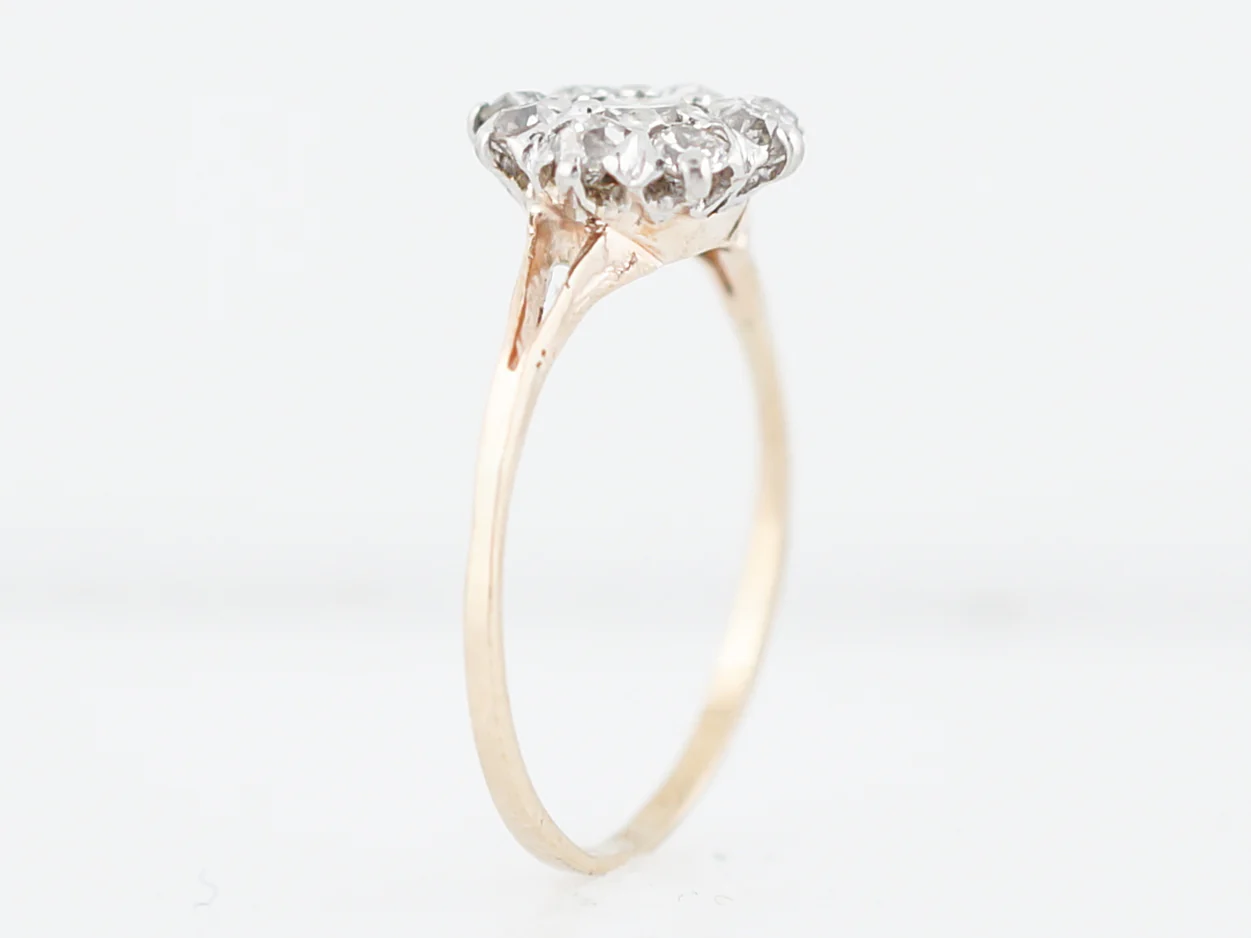 Antique Engagement Ring Victorian .33 Round Brilliant Cut Diamond in 14K Yellow & White Gold - Image 4