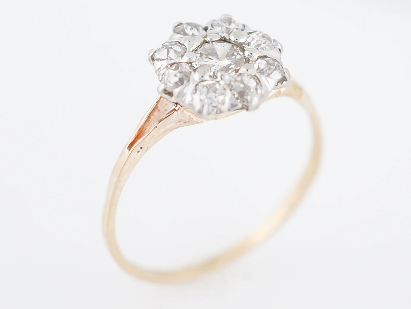 Antique Engagement Ring Victorian .33 Round Brilliant Cut Diamond in 14K Yellow & White Gold - Image 5