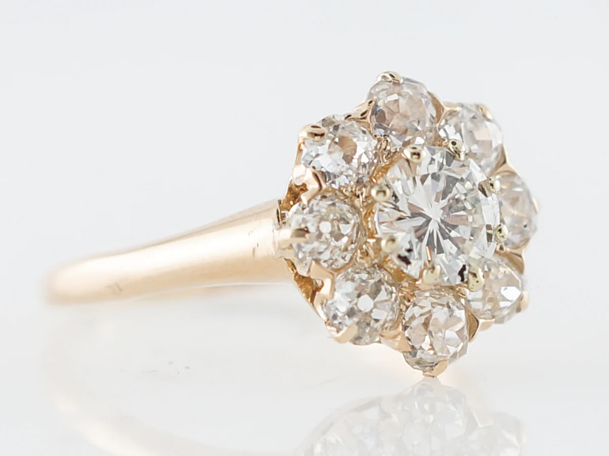 Antique Engagement Ring Victorian .68 Old European Cut Diamond in 18k Yellow Gold - Image 2