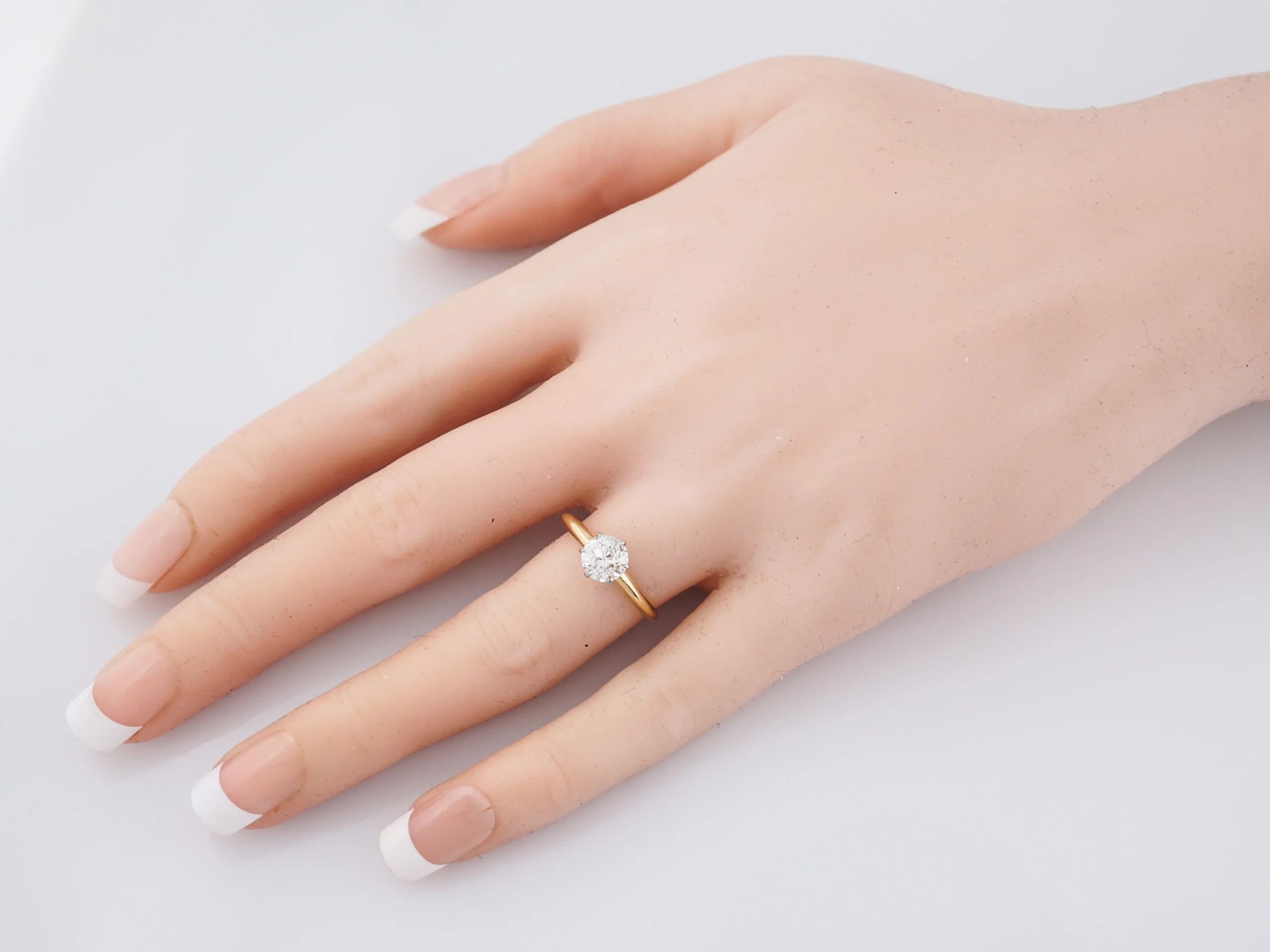 Antique Engagement Ring Victorian .98 Old Mine Cut Diamond in 14k White Gold & Platinum - Image 7