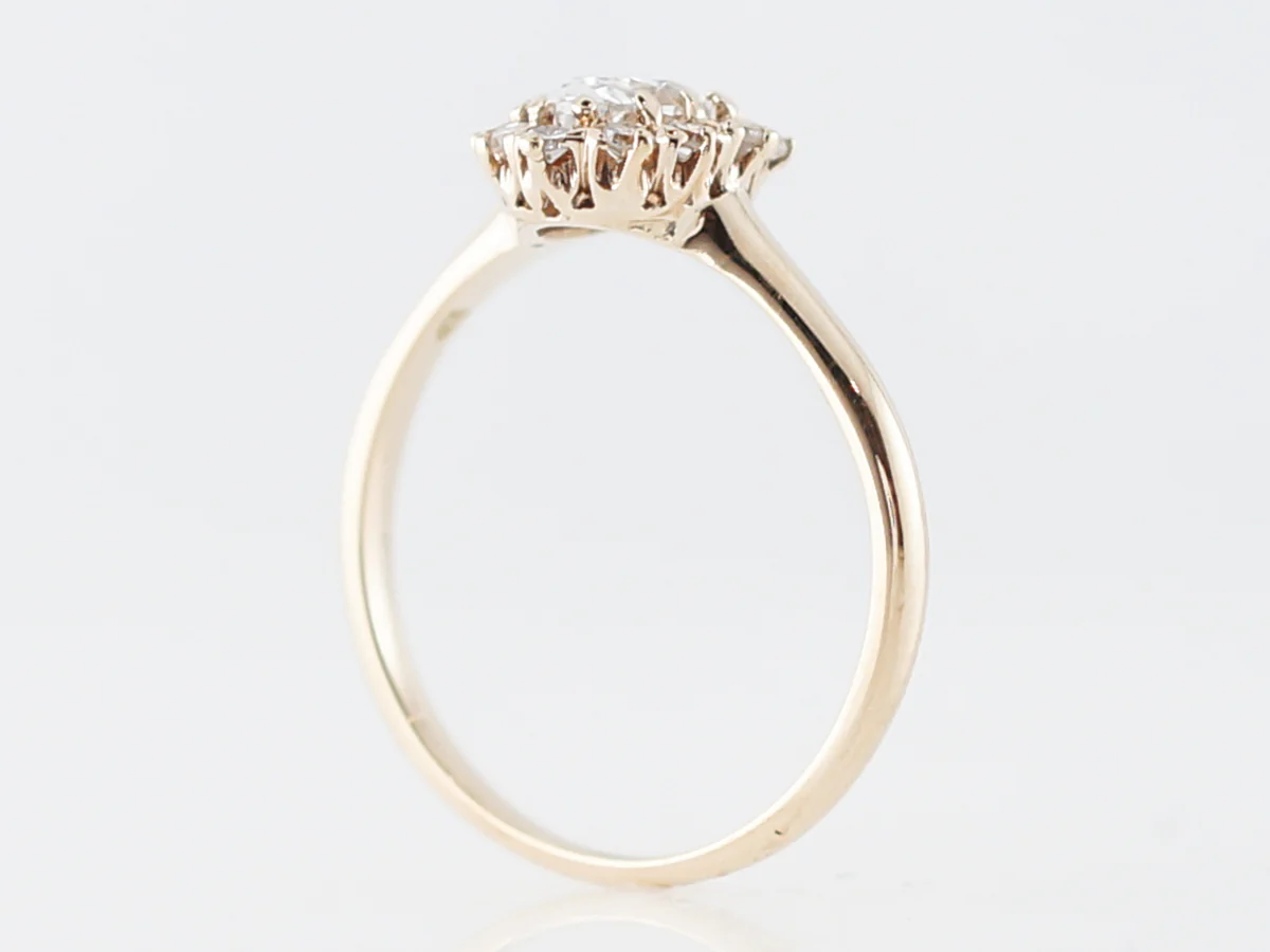 Antique Engagement Ring Victorian .57 Oval Cut Diamond in 14k Yellow Gold - Image 5