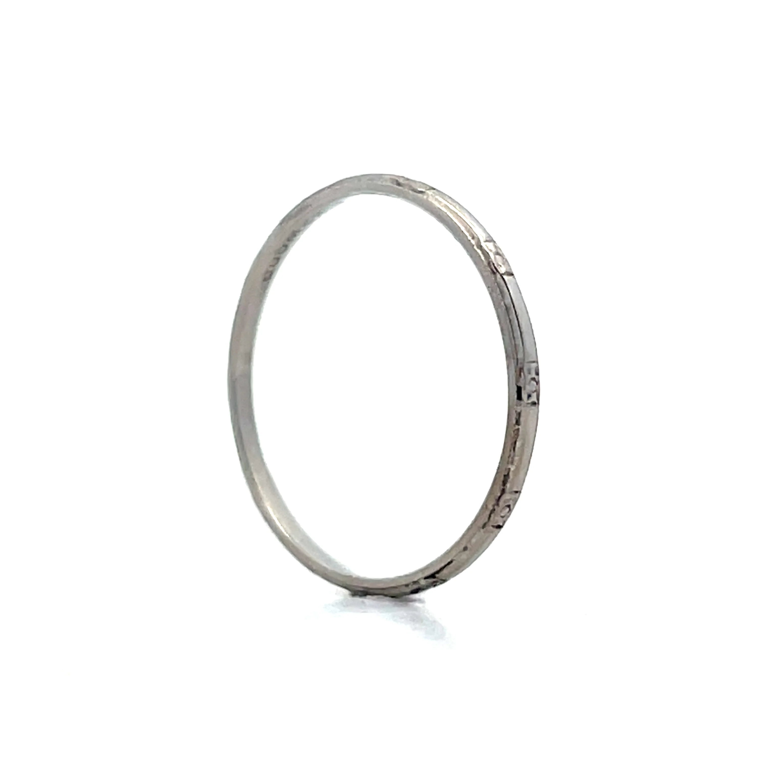 Antique Engraved Orange Blossom Wedding Band in 18k - Image 5