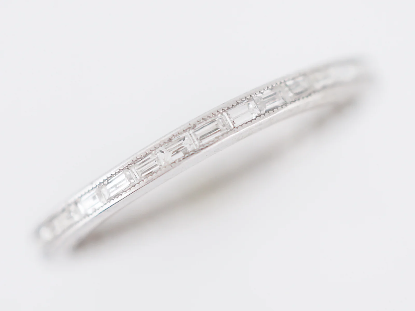 Eternity Band Modern .38 Baguette Cut Diamonds in 14k White Gold - Image 2