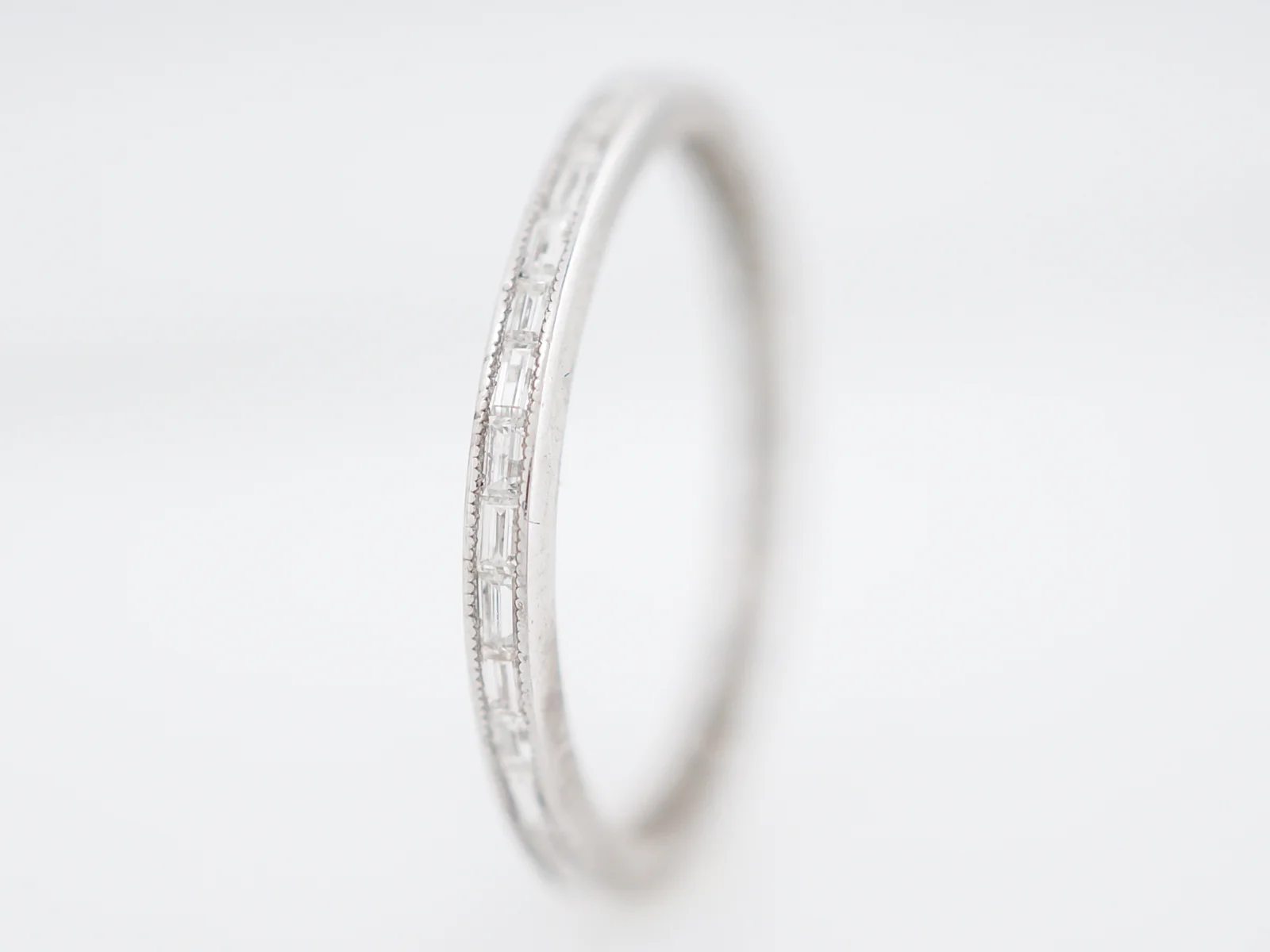 Eternity Band Modern .38 Baguette Cut Diamonds in 14k White Gold - Image 3