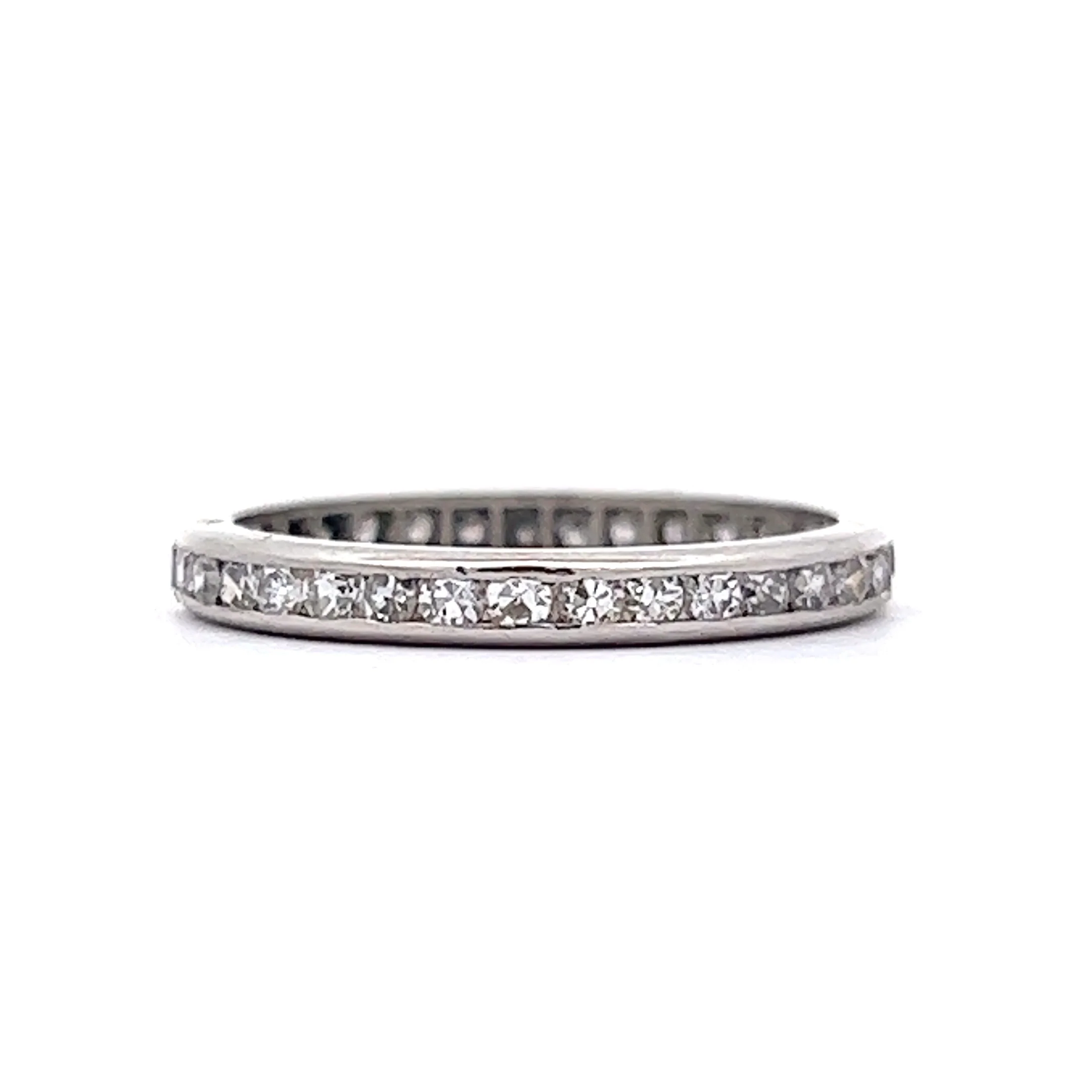Antique Eternity Wedding Band .54 Single Cut Diamonds in Platinum - Image 3