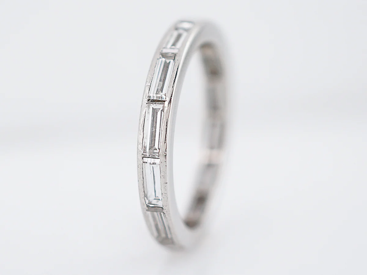 Antique Eternity Wedding Band Art Deco 1.54 Baguette Cut Diamonds in Platinum - Image 3