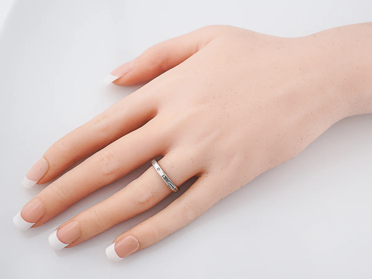 Antique Eternity Wedding Band Art Deco 1.54 Baguette Cut Diamonds in Platinum - Image 5