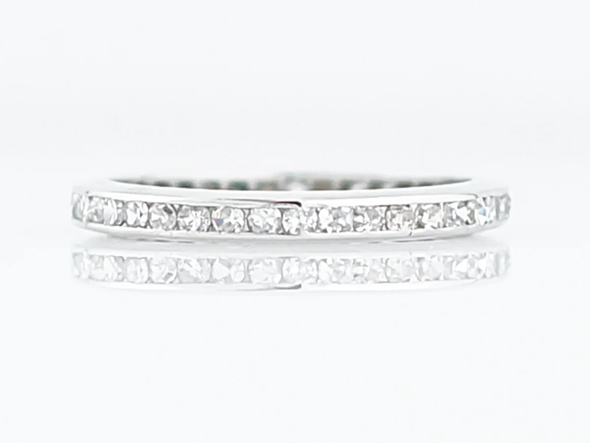 Antique Eternity Wedding Band Art Deco .60 Single Cut Diamonds in Platinum