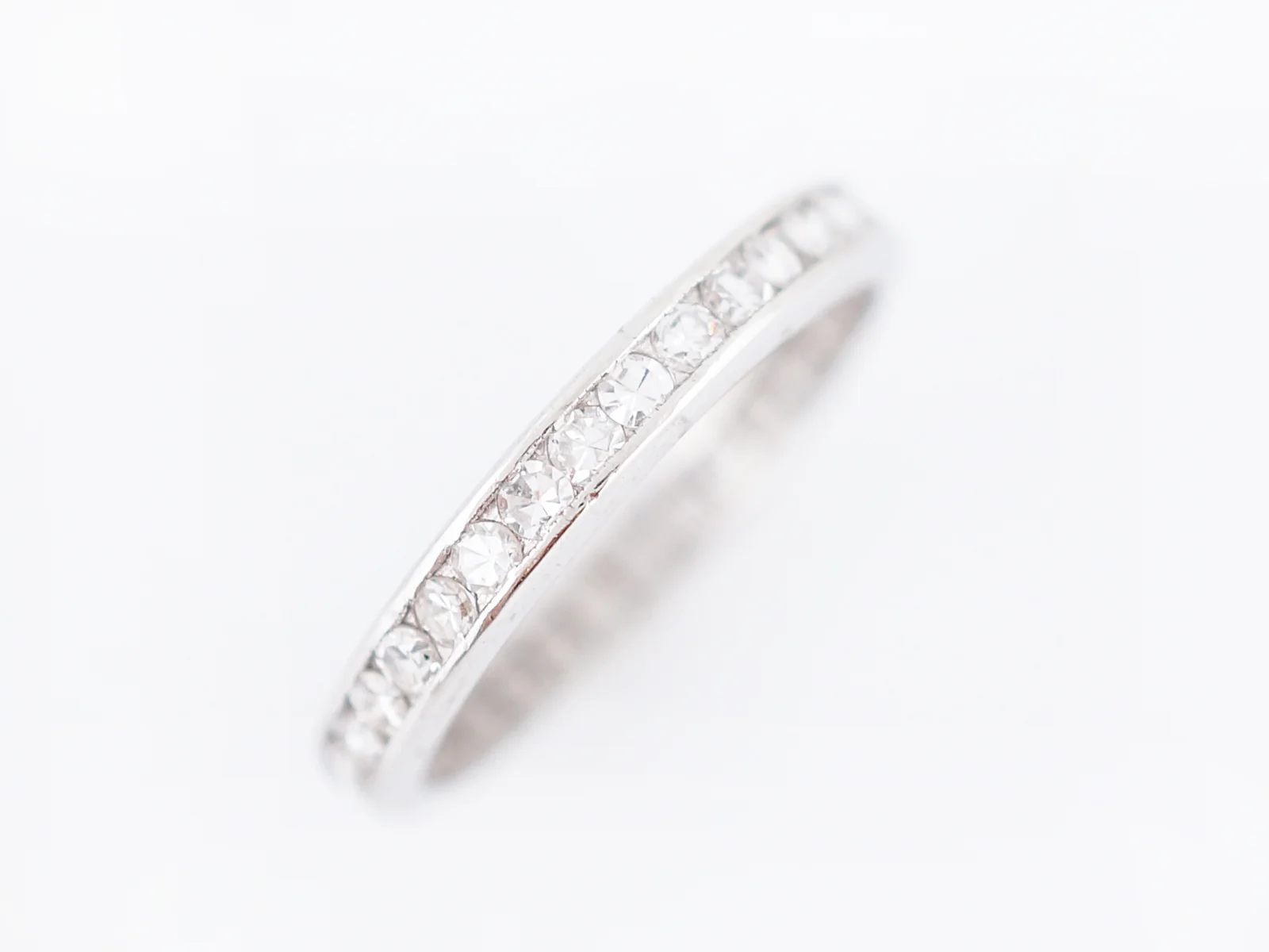 Antique Eternity Wedding Band Art Deco .68 Single Cut Diamonds in Platinum - Image 2
