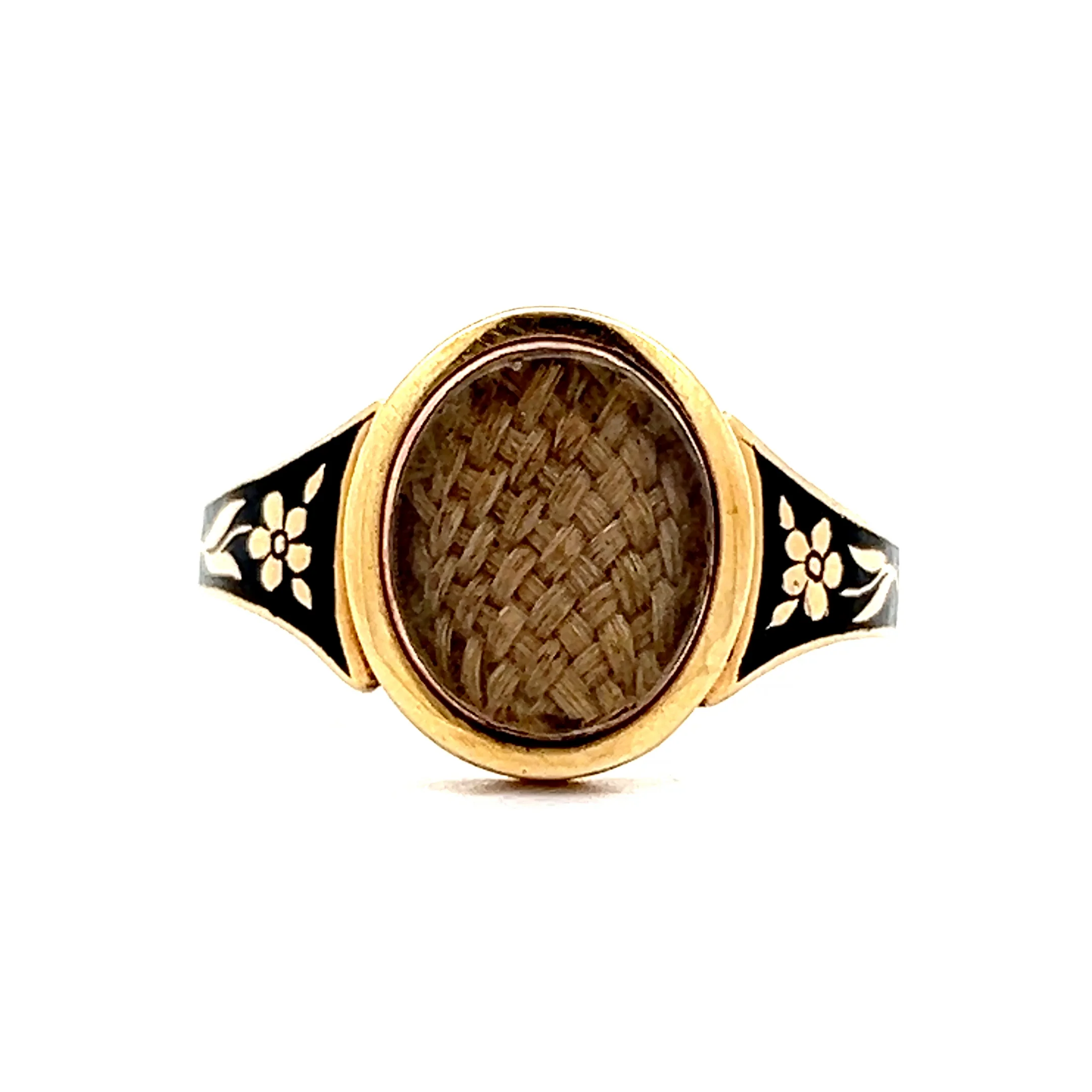 Antique Georgian Mourning Ring in 18k Yellow Gold