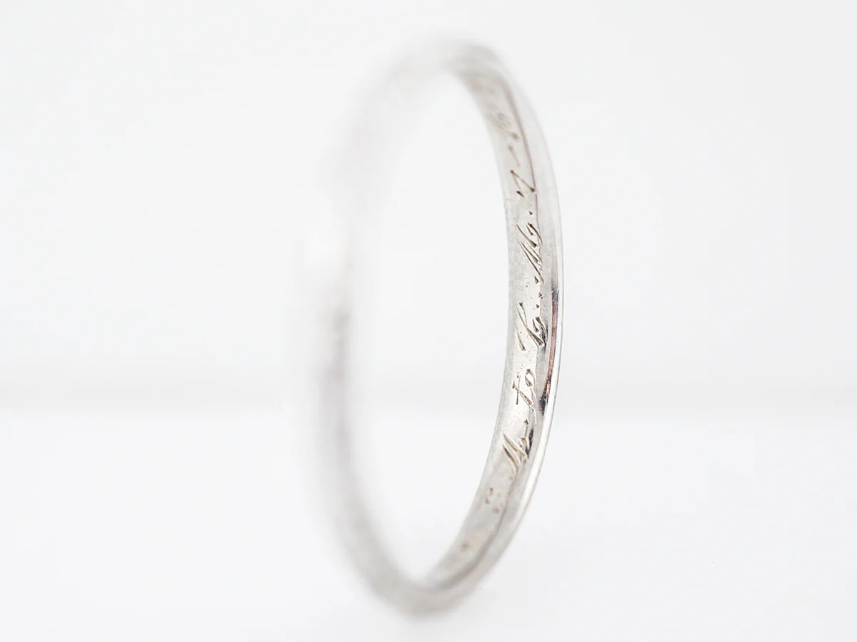 Antique Wedding Band Art Deco in 18k White Gold - Image 5