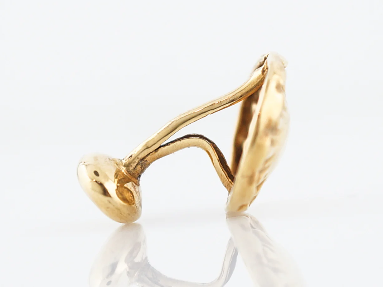 Antique Oval Cufflinks Victorian in 14K Yellow Gold - Image 5