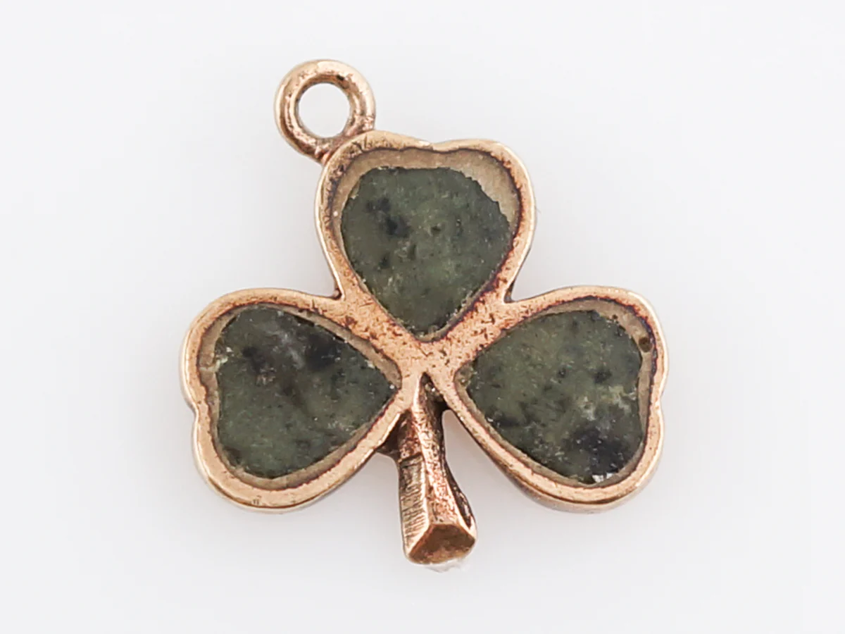 Antique Pendant Charm Clover Victorian 14k Yellow Gold - Image 3