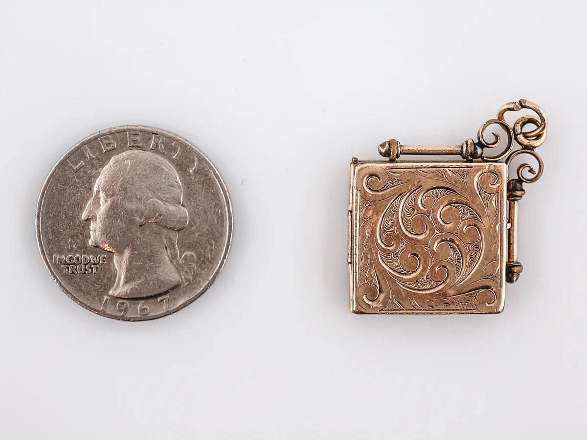 Antique Pendant Charm Gold Locket Victorian 10k Yellow Gold - Image 4