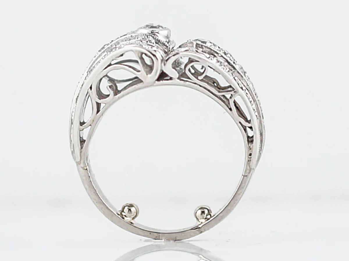 Antique Right Hand Ring Art Deco 1.02 Old European Cut Diamonds in Platinum - Image 6
