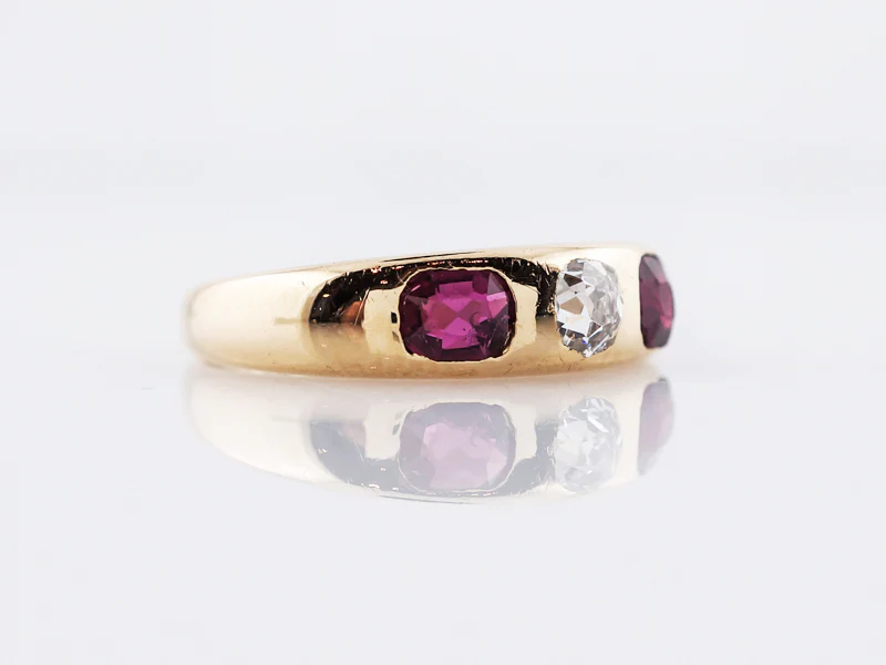 Antique Right Hand Ring Victorian .19 Cushion Cut Diamond in 18k Yellow Gold - Image 2