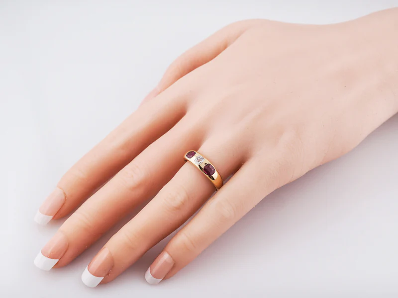 Antique Right Hand Ring Victorian .19 Cushion Cut Diamond in 18k Yellow Gold - Image 6