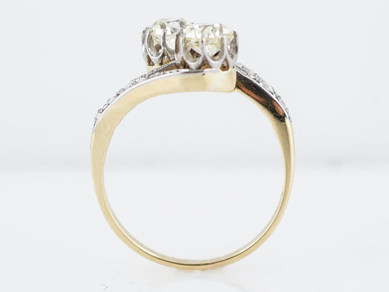 ***RTV***Antique Right Hand Ring Edwardian .76 Old Mine Cut Diamonds in Platinum & 18K Yellow Gold - Image 6