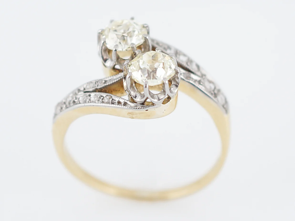 ***RTV***Antique Right Hand Ring Edwardian .76 Old Mine Cut Diamonds in Platinum & 18K Yellow Gold - Image 7