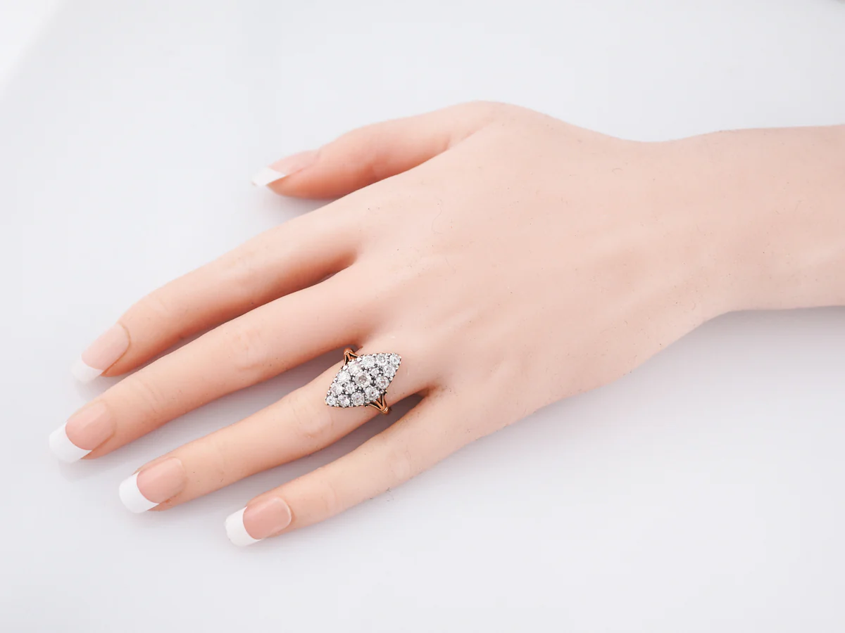Antique Right Hand Ring Victorian 1.58 Old Mine Cut Diamond in 18K Yellow Gold - Image 7
