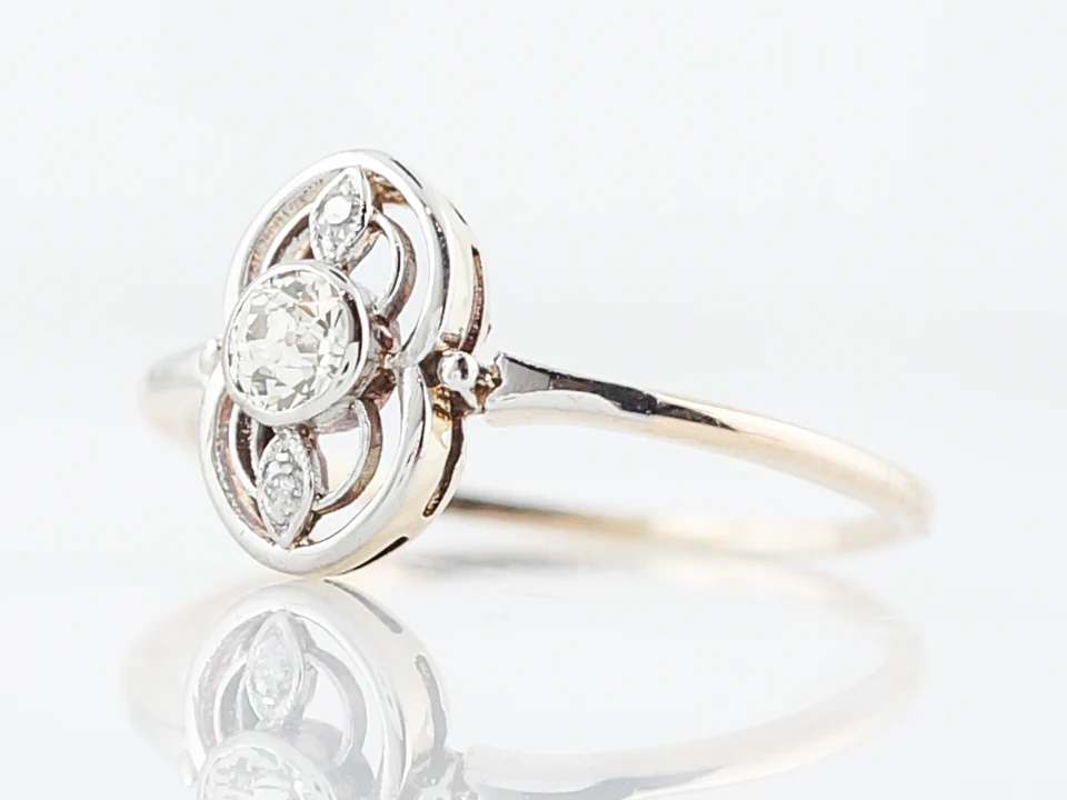 Antique Right Hand Ring Victorian .15 Old Mine Cut Diamond in 14k Yellow Gold - Image 2