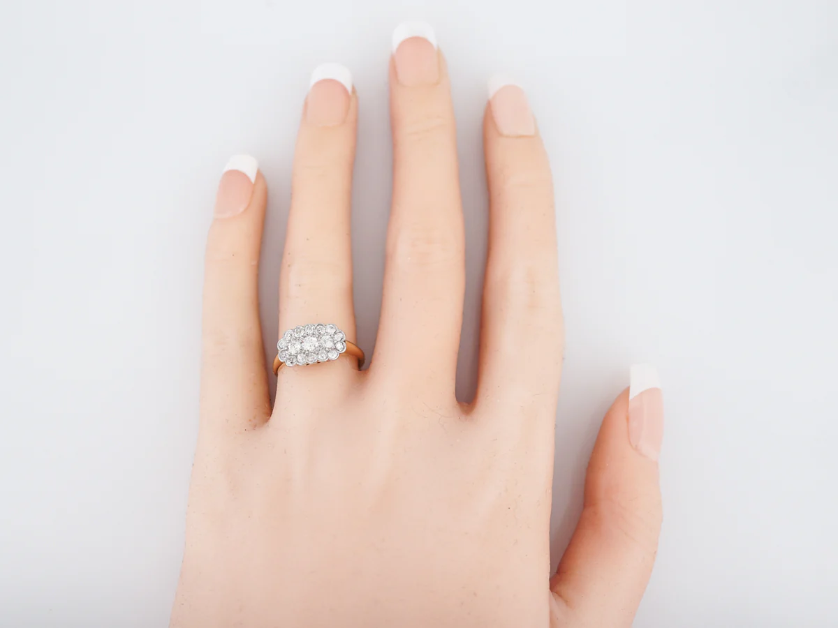 Antique Right Hand Ring Victorian .87 Old European Cut Diamonds in 14K Yellow Gold - Image 6