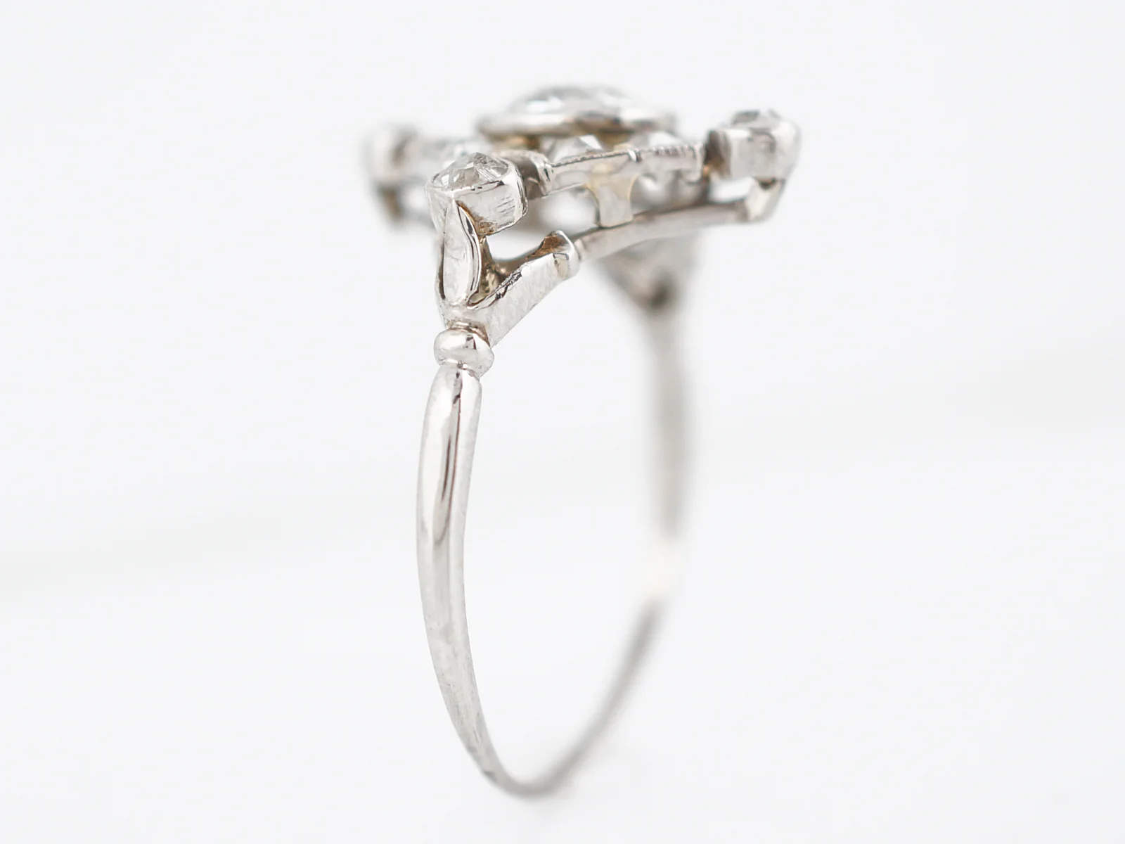 Antique Right Hand Ring Art Deco .66 Old European Cut Diamond in Platinum - Image 5