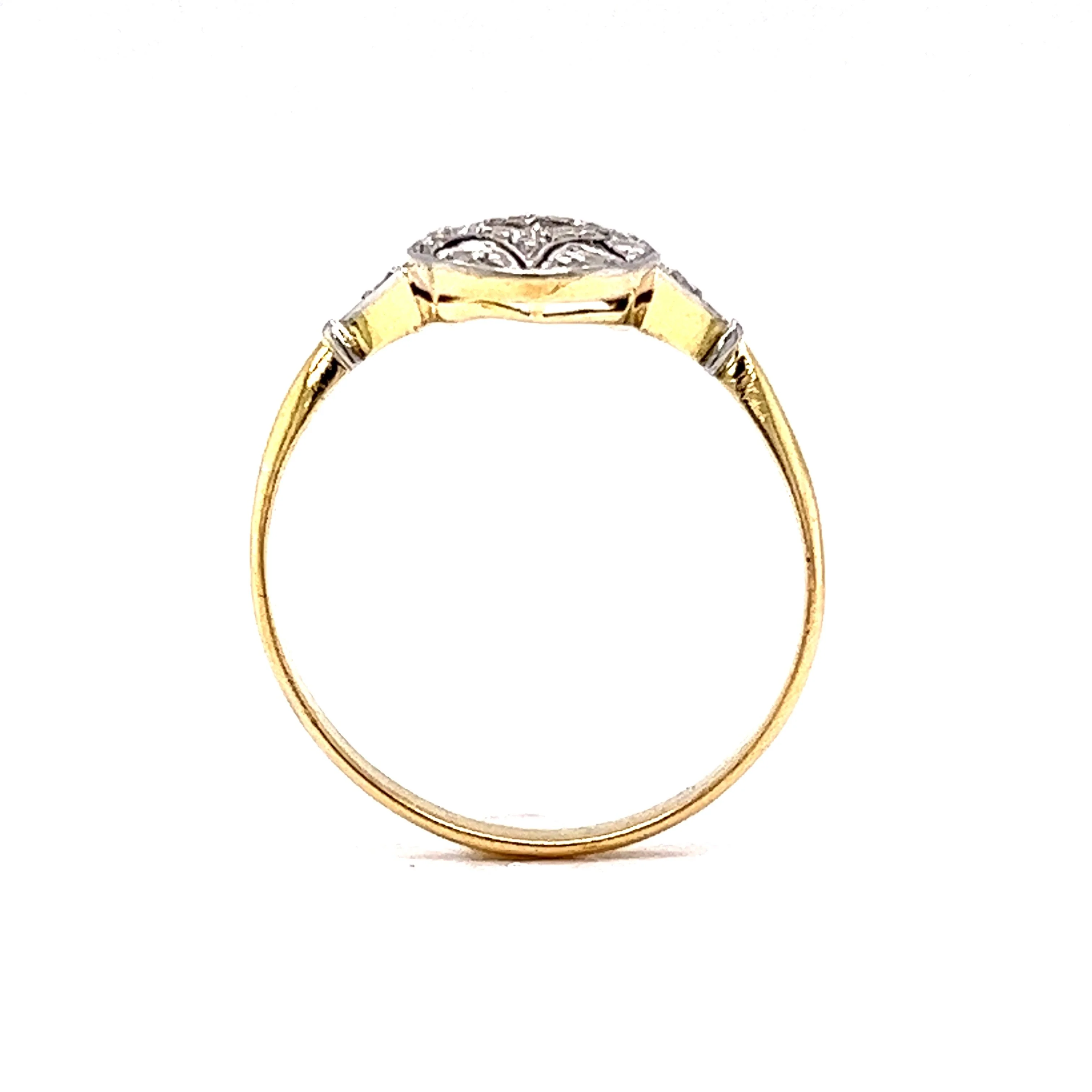 Antique Rose Cut Diamond & Sapphire Ring in 14k Gold - Image 4