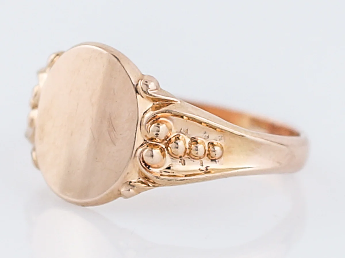 Antique Signet Ring Victorian in 14k Rose Gold - Image 3