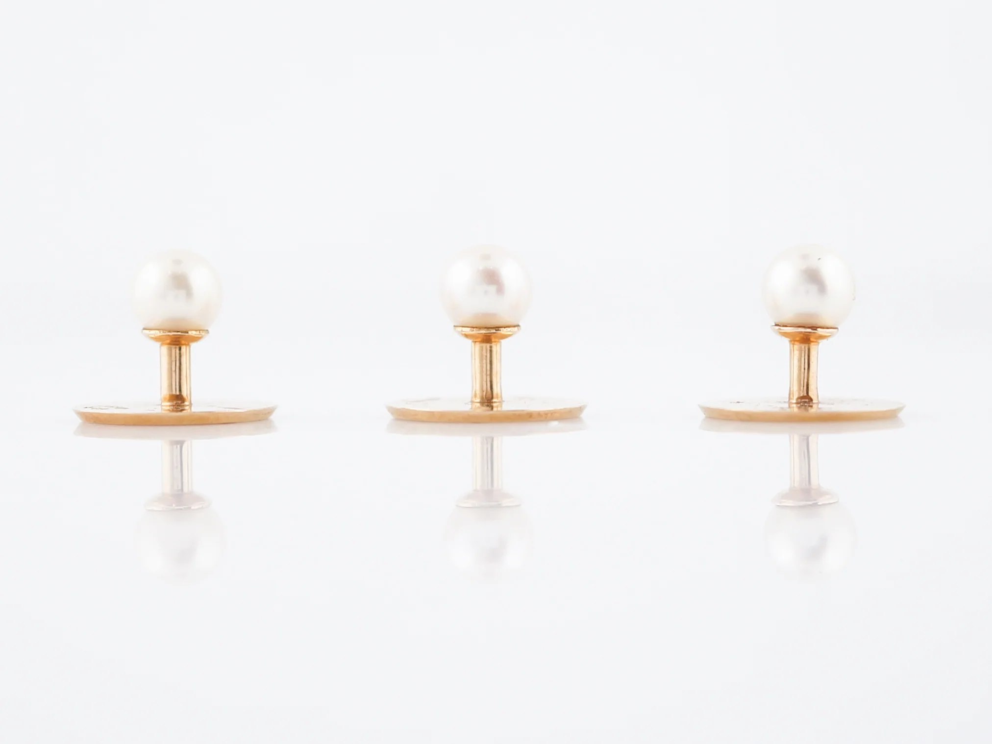 Antique Tuxedo Studs Victorian Tiffany & Co. Pearl in 18K Yellow Gold