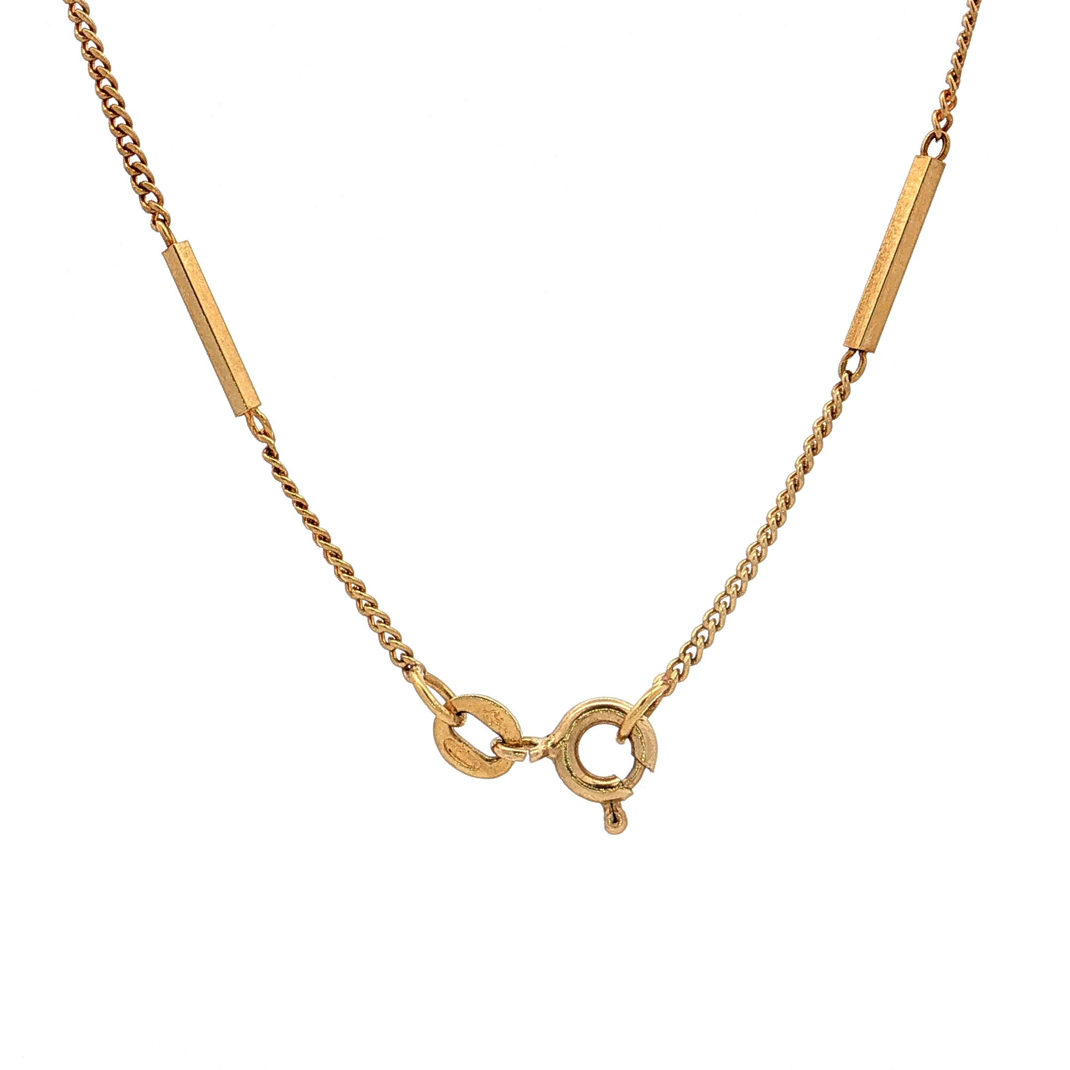 Antique Victorian Bar Link Chain Necklace 18k - Image 4
