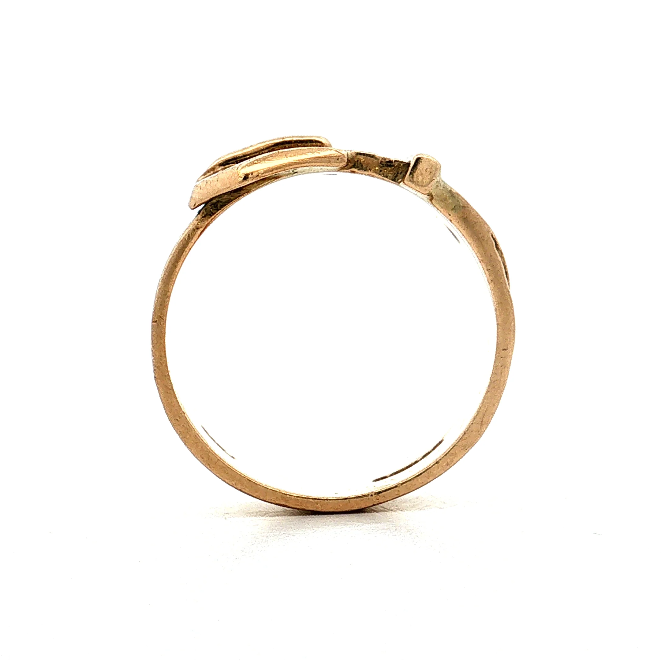 Antique Victorian Buckle Ring 10k Yellow Gold - Image 4