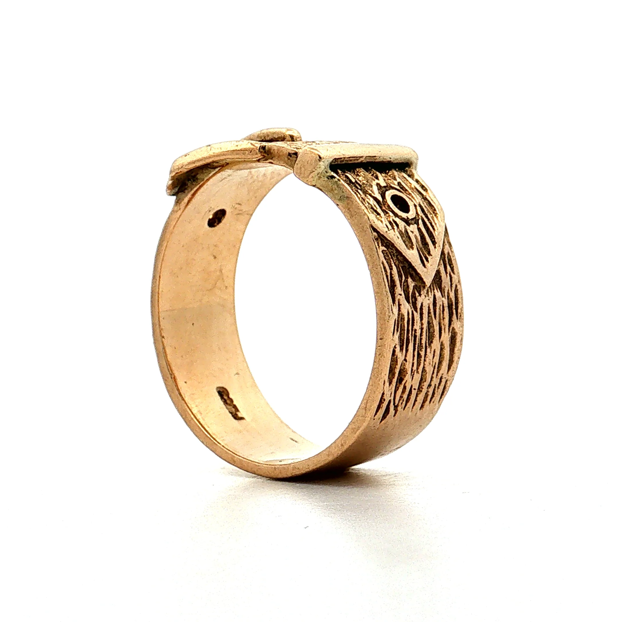 Antique Victorian Buckle Ring 10k Yellow Gold - Image 5
