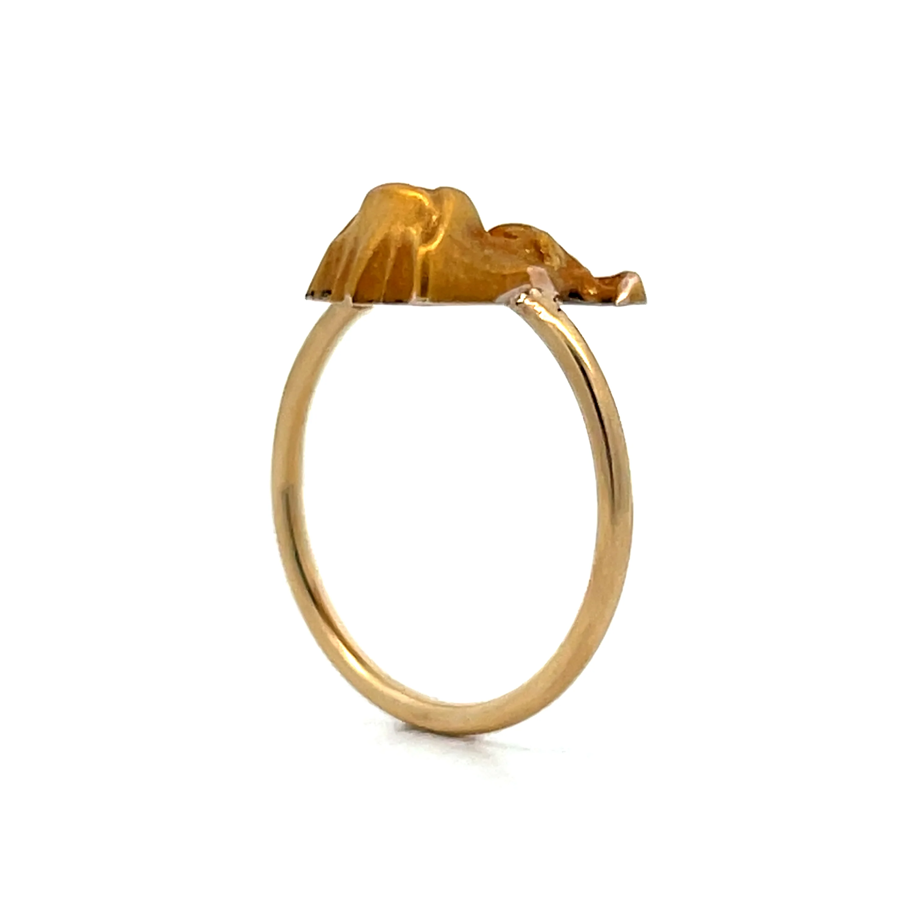 Antique Victorian Bulldog Ring in 9k Yellow Gold - Image 5
