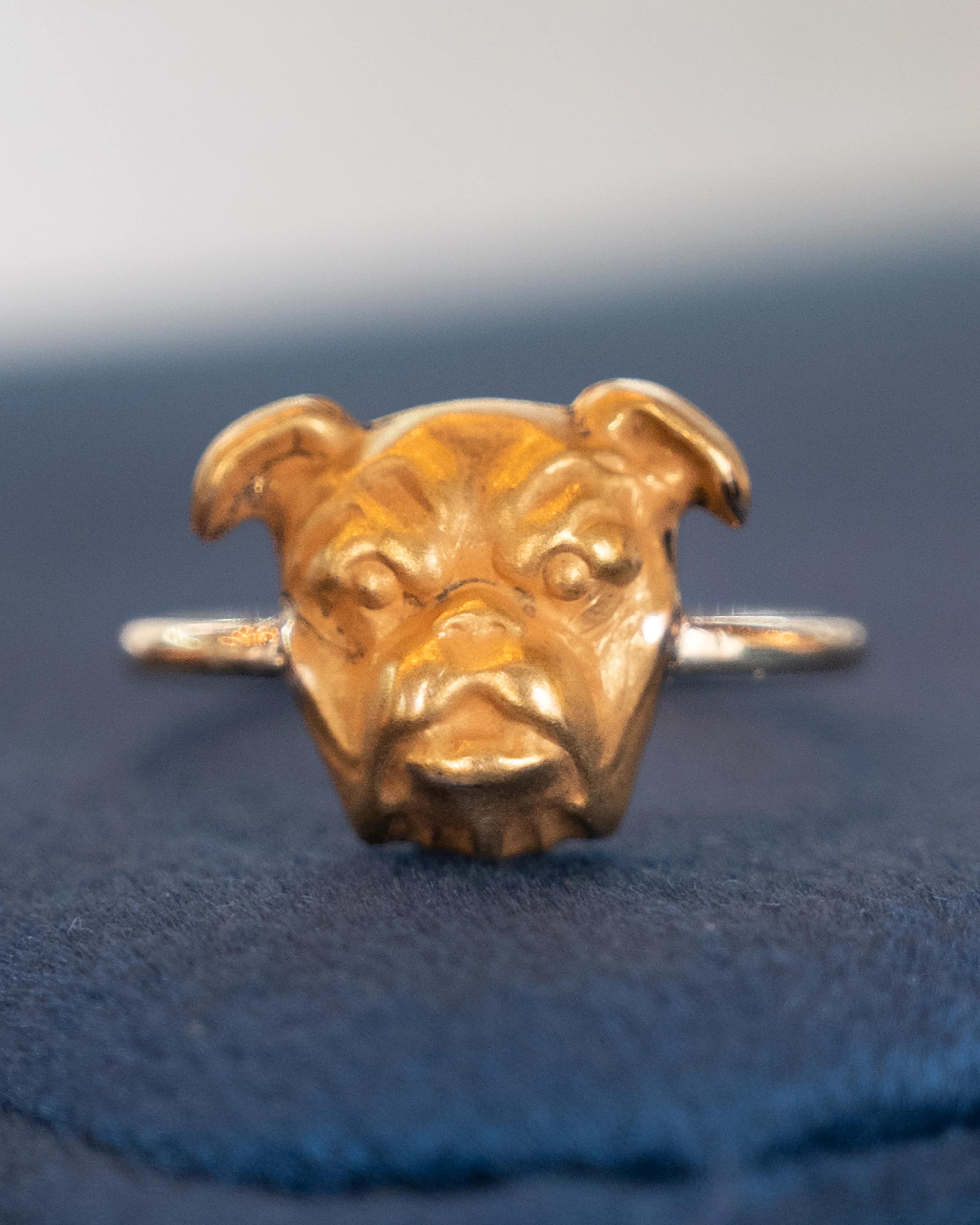 Antique Victorian Bulldog Ring in 9k Yellow Gold - Image 6