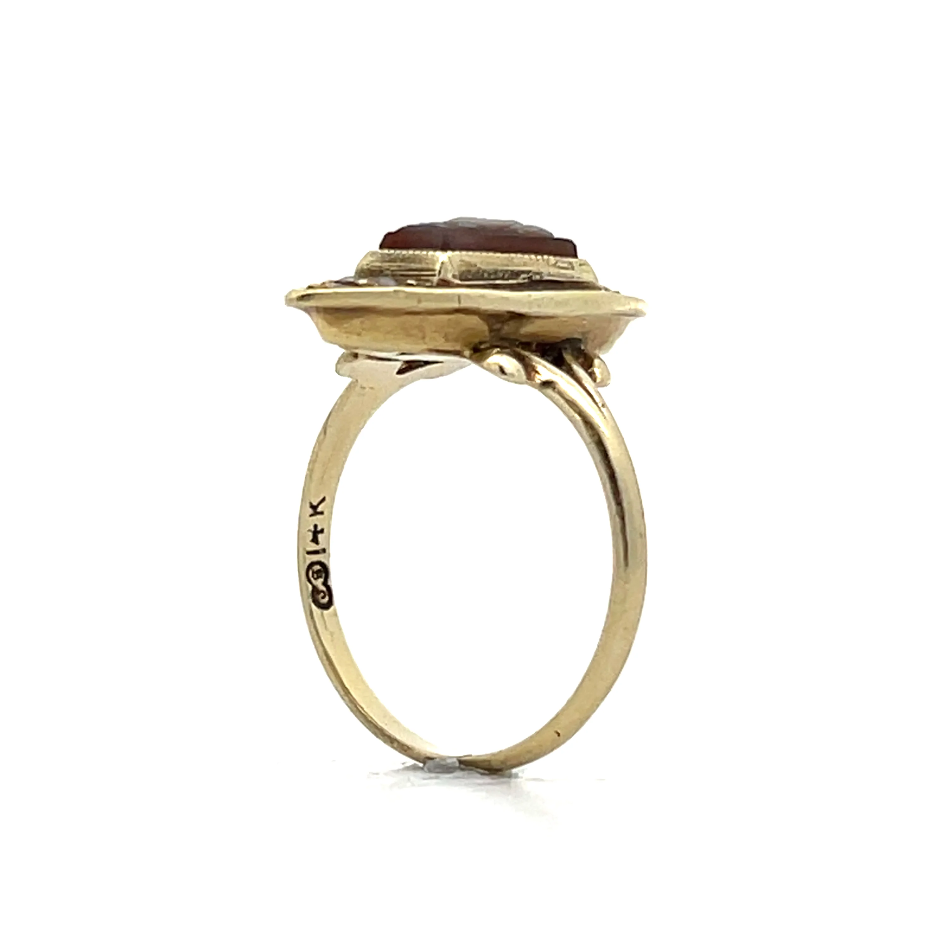 Antique Victorian Cameo Ring in 14k Yellow Gold - Image 5