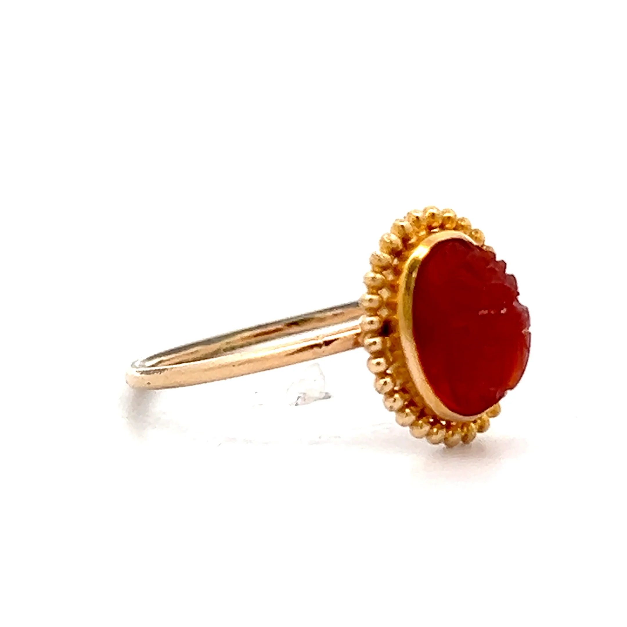 Antique Victorian Carved Scarab Ring in 14k - Image 3