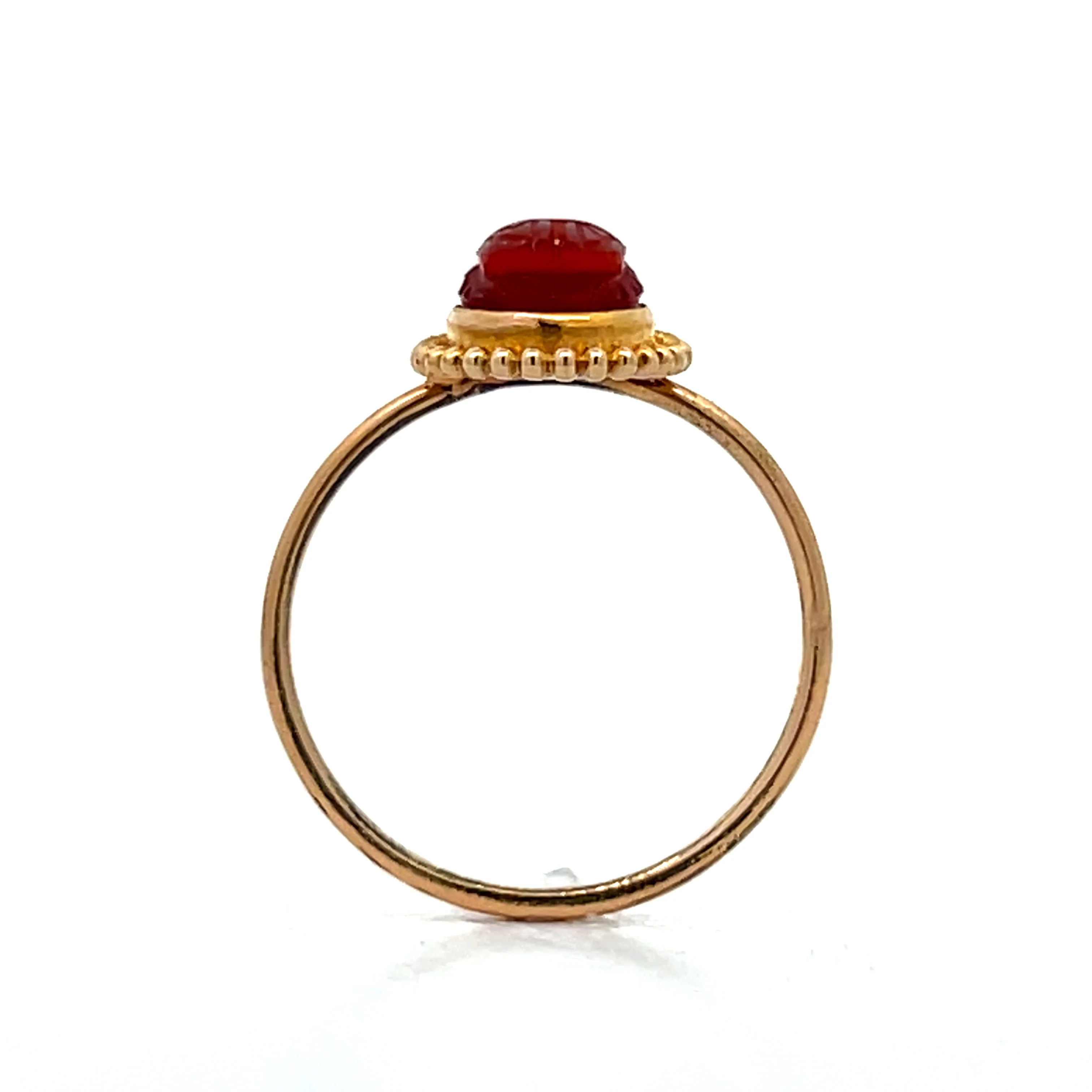 Antique Victorian Carved Scarab Ring in 14k - Image 4