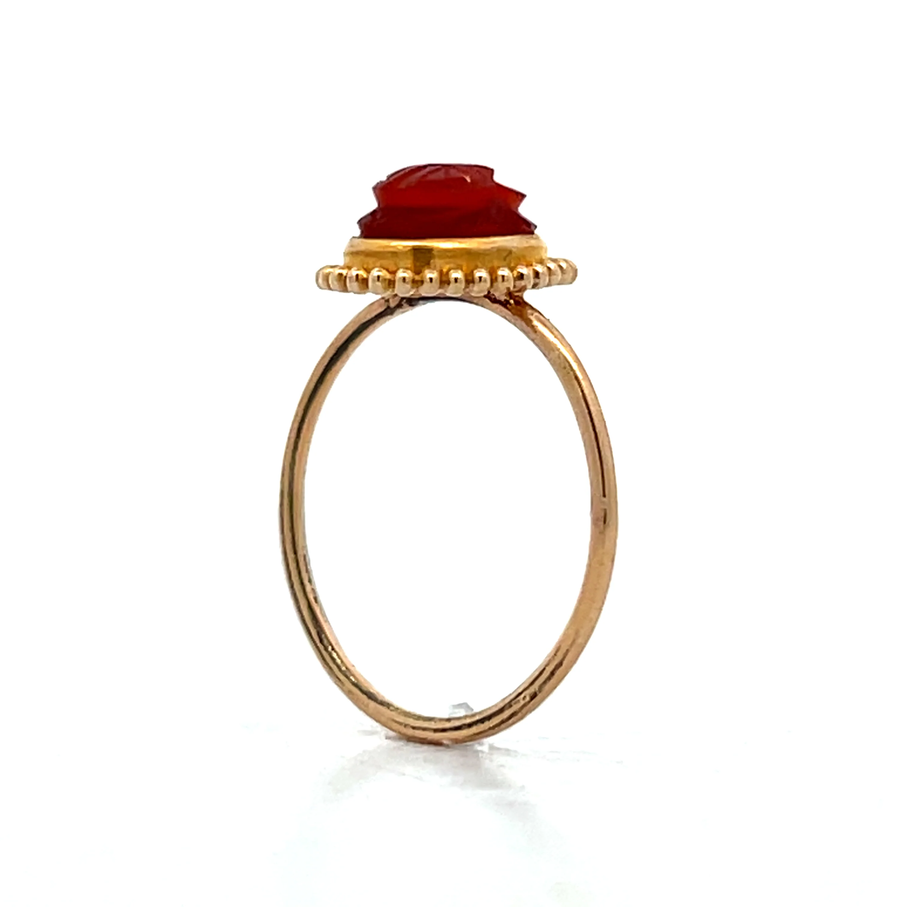 Antique Victorian Carved Scarab Ring in 14k - Image 5