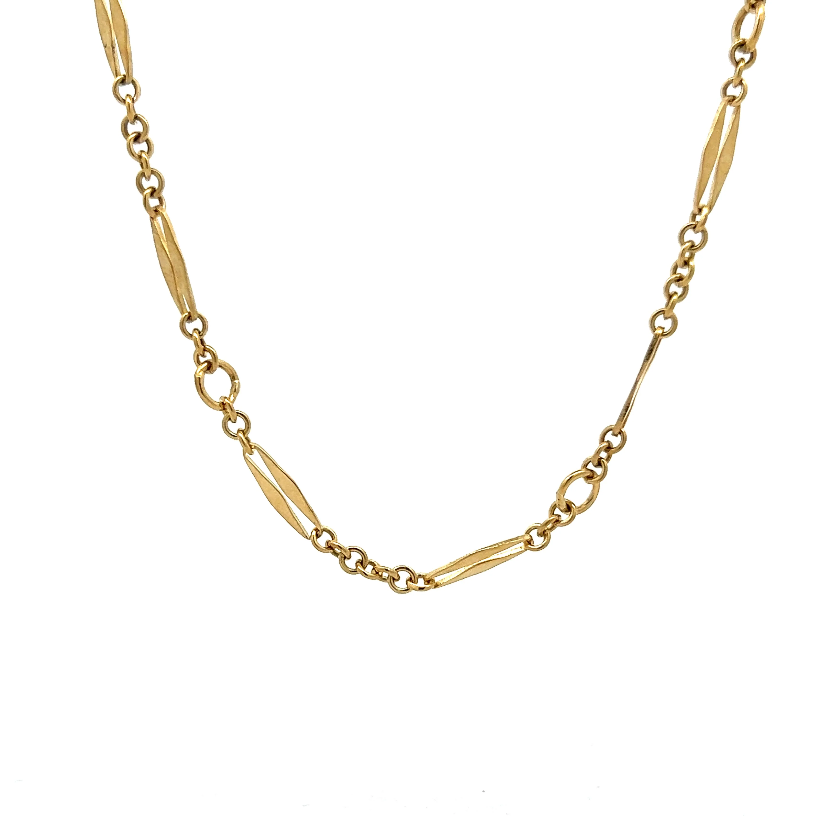 Antique Victorian Chain Necklace in 18k Yellow Gold