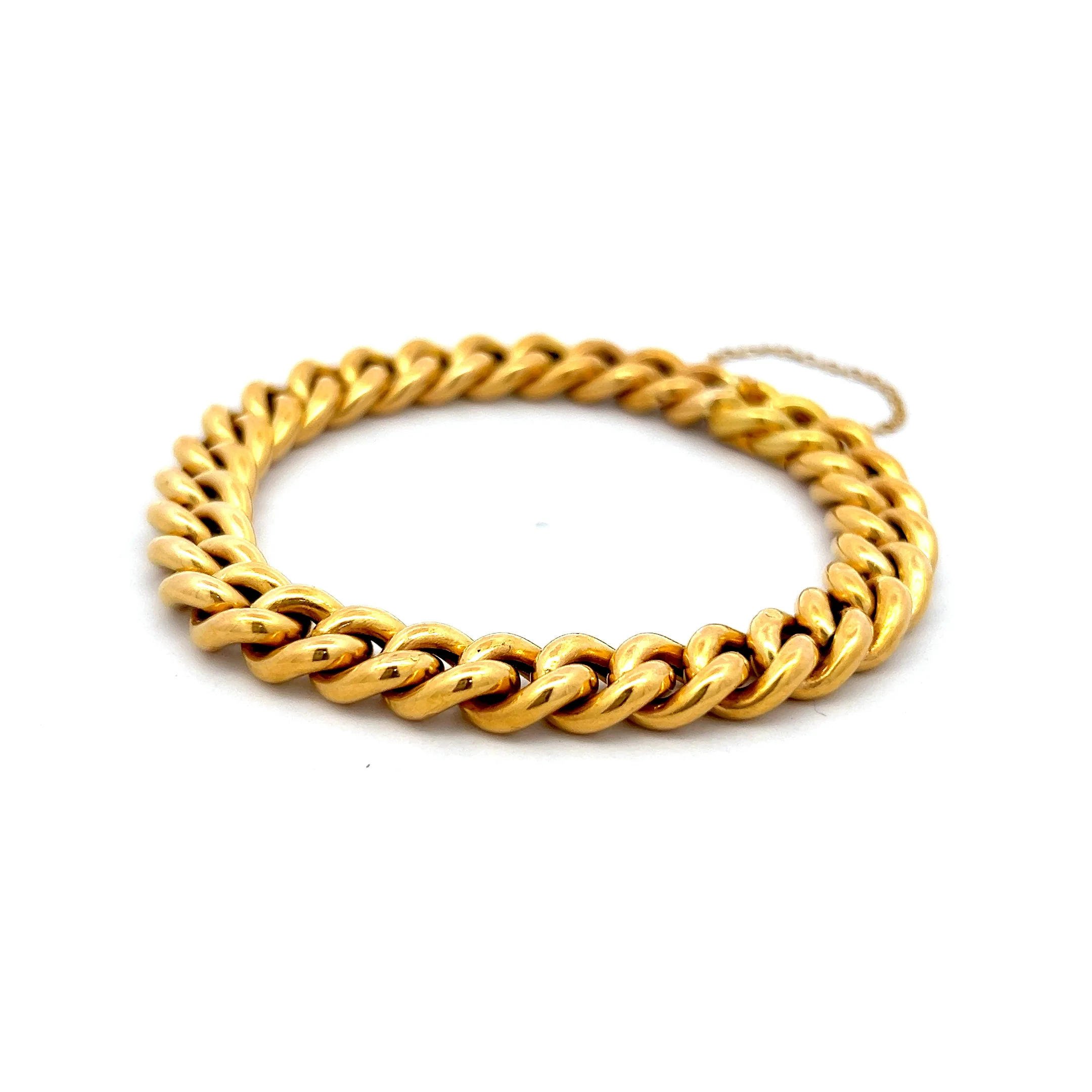 Antique Victorian Curb Link Bracelet in 18k Yellow Gold - Image 2