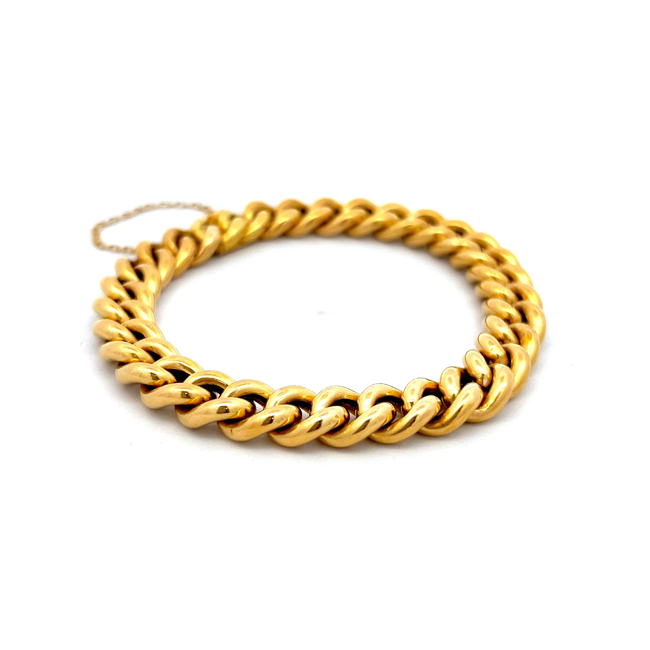 Antique Victorian Curb Link Bracelet in 18k Yellow Gold - Image 3