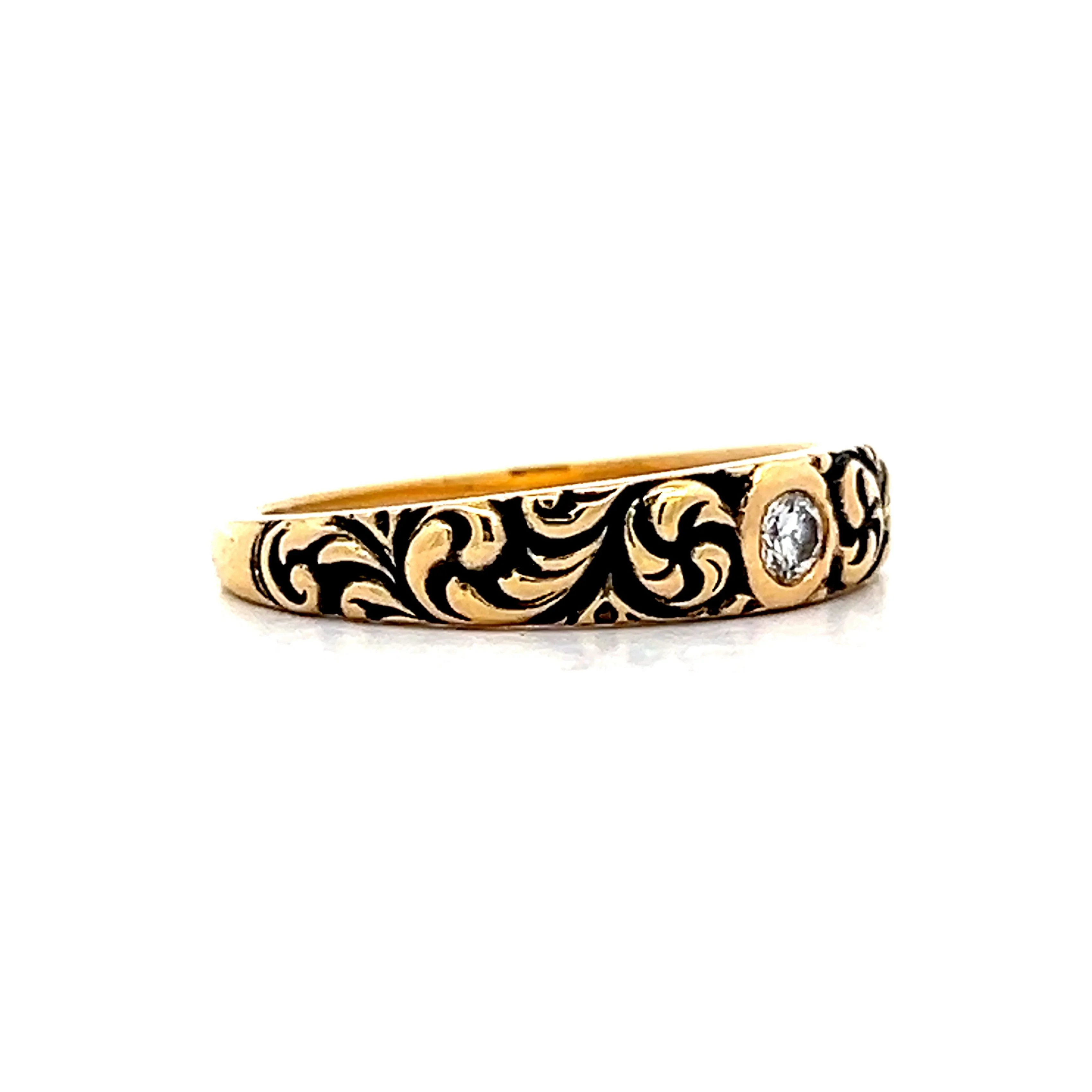 Antique Victorian Diamond Band in 18k Yellow Gold - Image 3