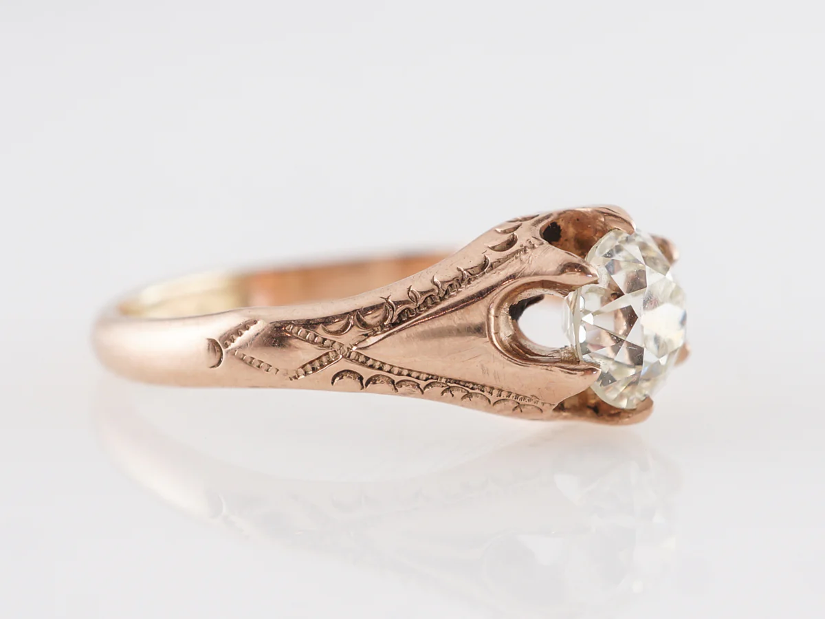Antique Victorian Diamond Engagement Ring in 14K Rose Gold - Image 3