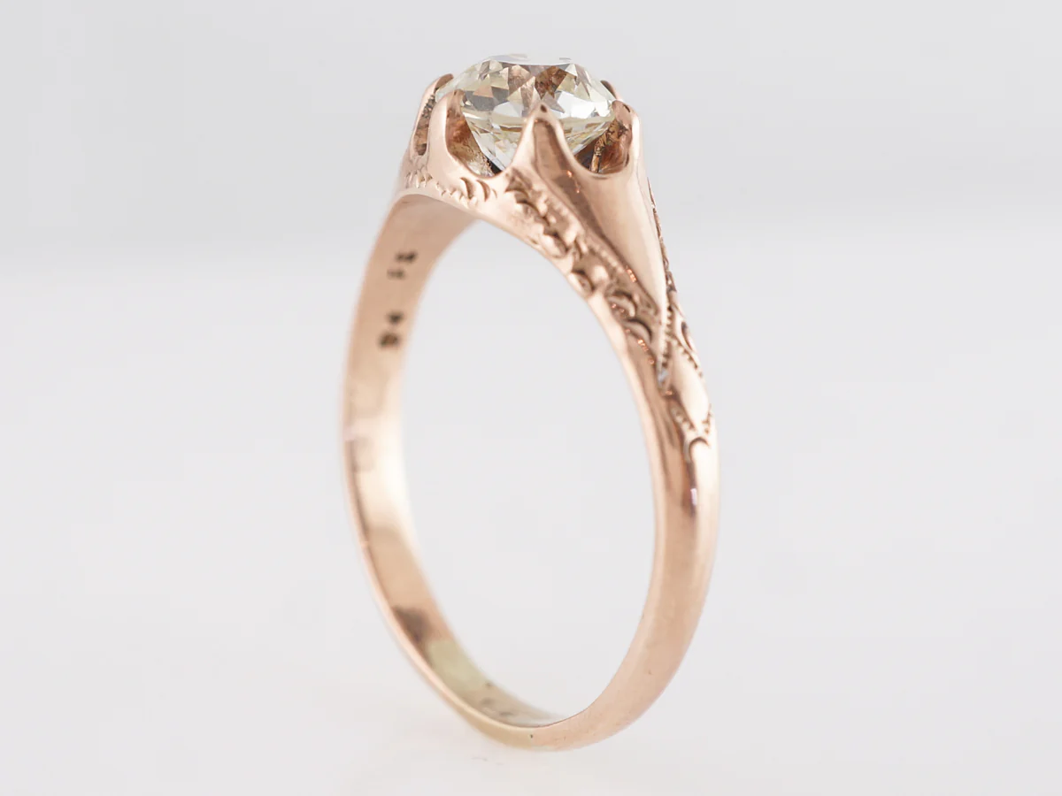 Antique Victorian Diamond Engagement Ring in 14K Rose Gold - Image 5