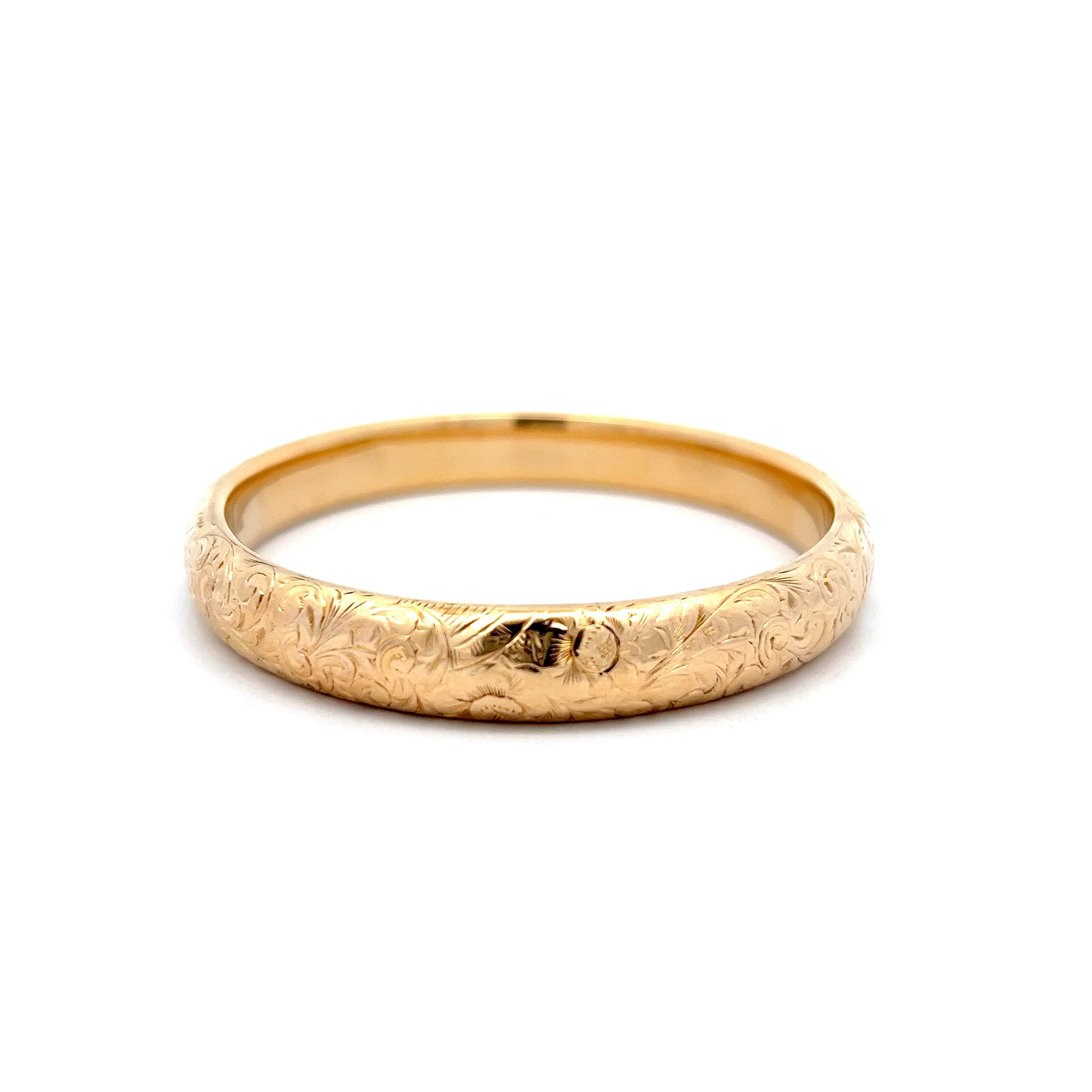 Antique Victorian Floral Bangle Bracelet in 14k - Image 4