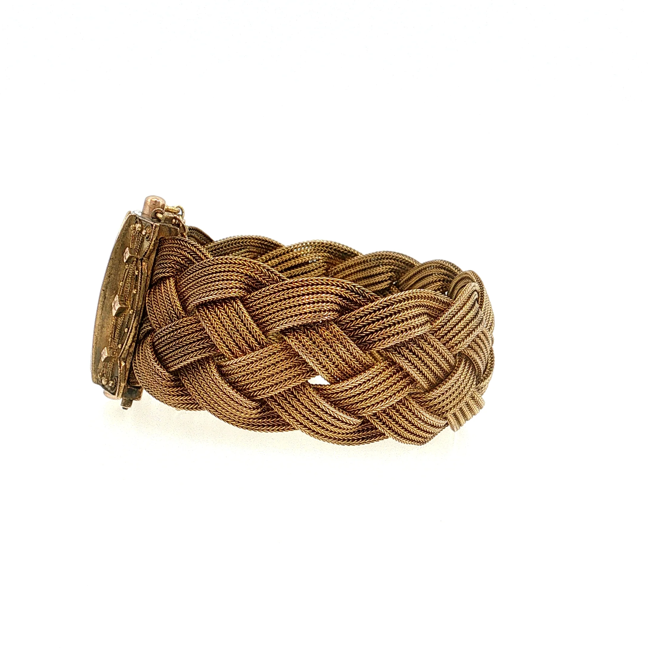 Antique Victorian Gold Mesh Bracelet 14k - Image 2