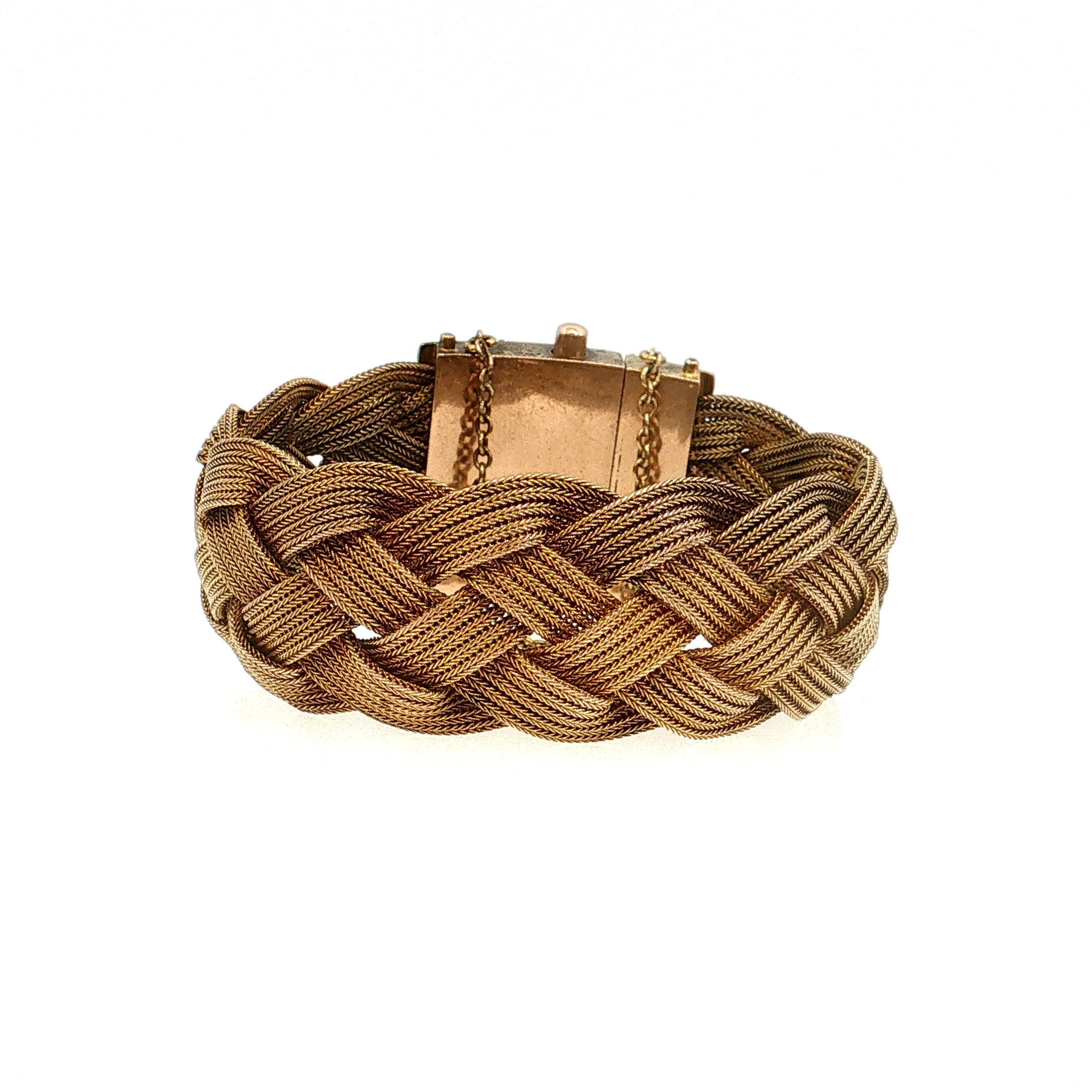 Antique Victorian Gold Mesh Bracelet 14k - Image 4